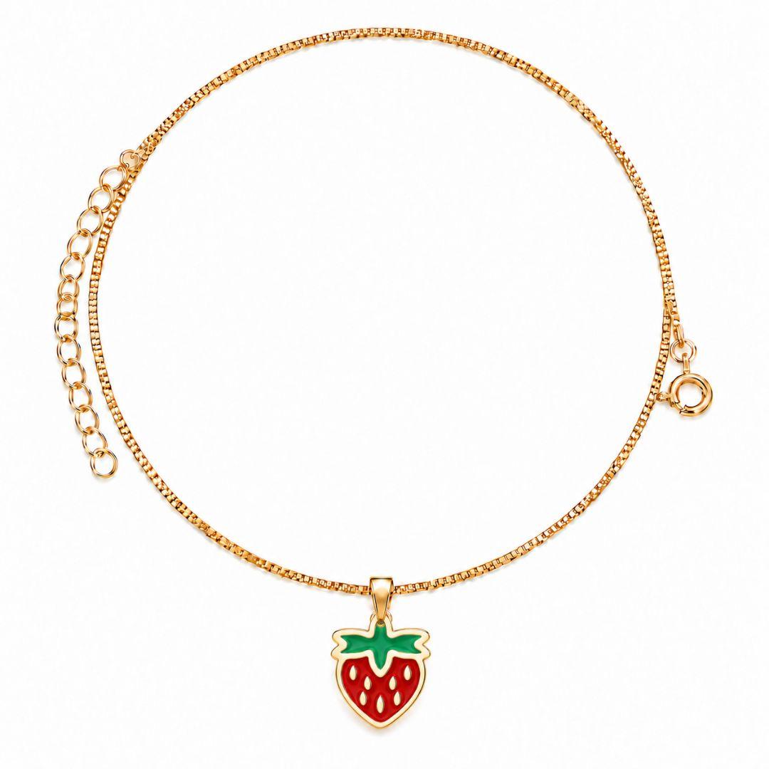 COLAR MORANGO BANHADO A OURO 18K