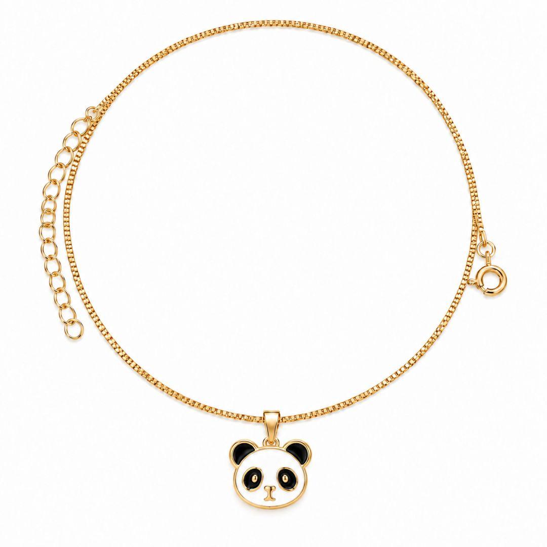 COLAR PANDA BANHADO A OURO 18K