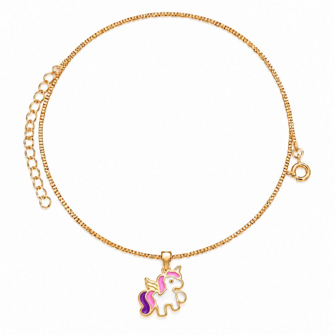 COLAR UNICÓRNIO BANHADO A OURO 18K