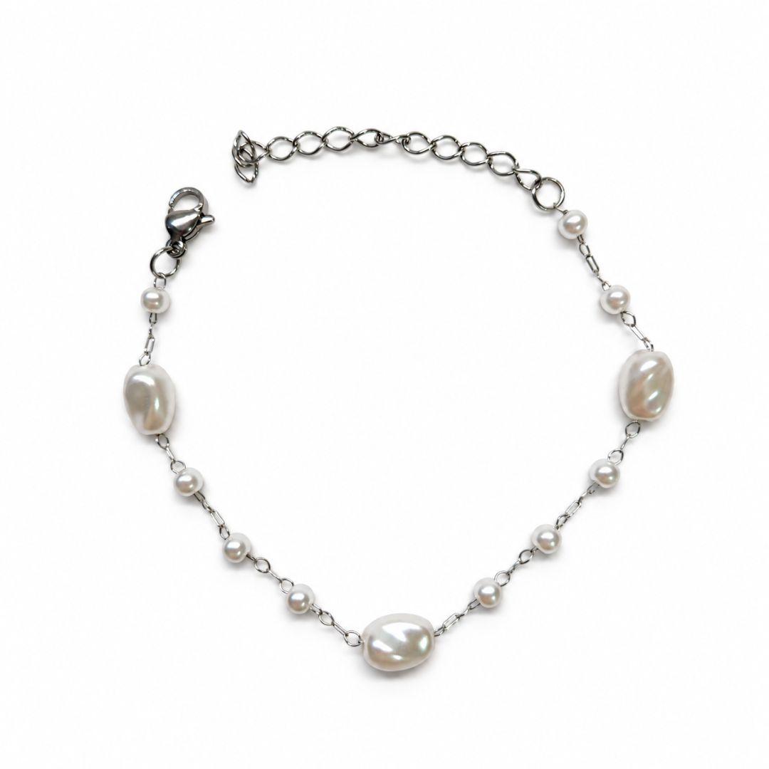 PULSEIRA AÇO PÉROLAS ORGÂNICAS