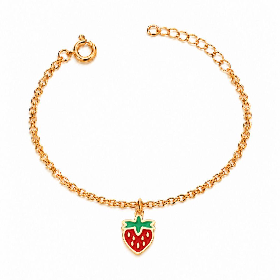 PULSEIRA MORANGO BANHADO A OURO 18K
