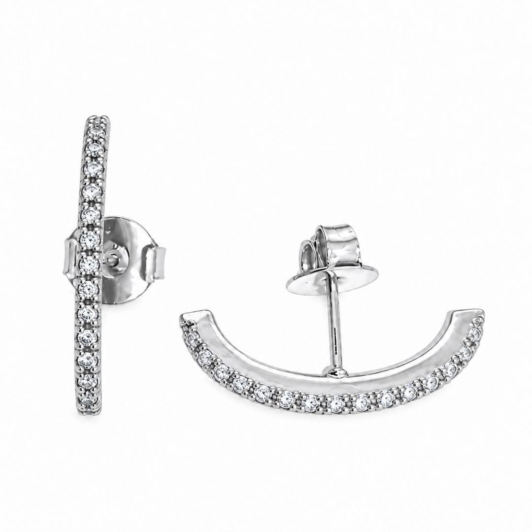 BRINCO PRATA EAR HOOK ZIRCÔNIAS