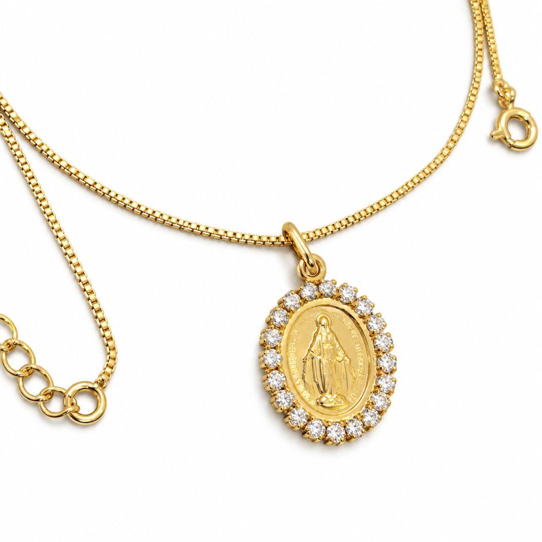 COLAR OURO MEDALHA NOSSA SENHORA DAS GRAÇAS